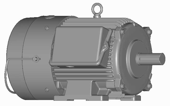 富士　三相　全閉外扇　ブレーキ付　脚取付　モータ　MKS1133A-3.7kW-6P-200V　　写真は参考例です。