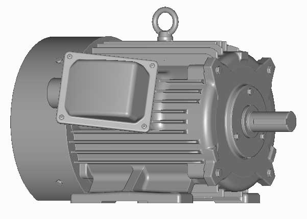 富士　三相　屋外仕様　全閉外扇　脚取付　モータ　MLU1115B-3.7kW-2P-200V-400V　　写真は参考例です。