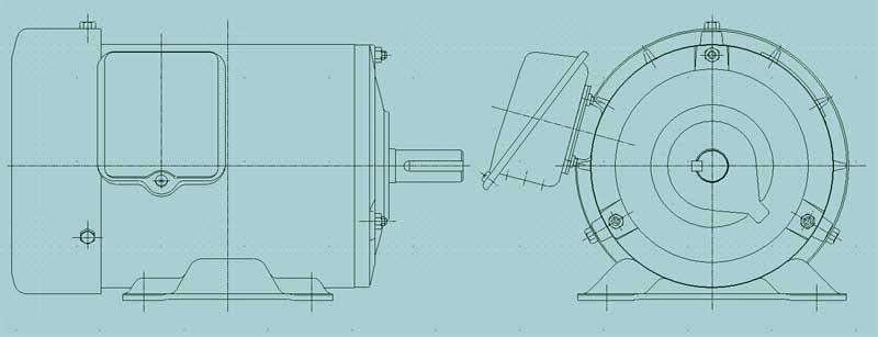 日立　三相　全閉外扇　脚取付　モータ　TFO-FK-0.4kW-6P-400V　　写真は参考例です。