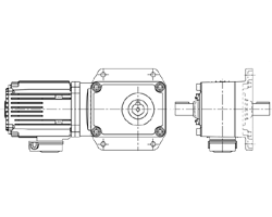 富士変速機ギヤードモータ　VC08-025EFBT　直交軸　フランジ取付　ブレーキ付　三相200V級　0.75(kW)-1/25　VC-EFBT