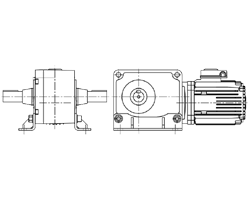 富士変速機ギヤードモータ　VC08-025EKBT　直交軸　脚取付　ブレーキ付　三相200V級　0.75(kW)-1/25　VC-EKBT