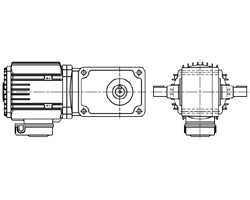 富士変速機ギヤードモータ　VC08-080EBT　直交軸　フェースマウント形　ブレーキ付　三相200V級　0.75(kW)-1/80　VC-EBT