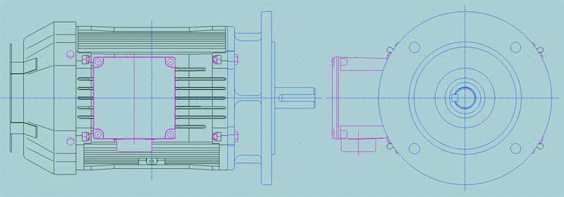 日立　三相　全閉外扇　フランジ取付　モータ　VTFOA-LK-1.5kW-4P-400V　　写真は参考例です。