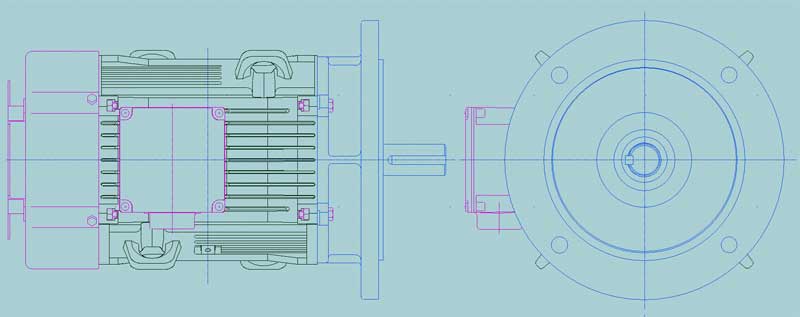 日立　三相　全閉外扇　フランジ取付　モータ　VTFOA-LK-2.2kW-4P-200V　　写真は参考例です。