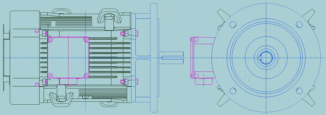 日立　三相　全閉外扇　フランジ取付　モータ　YTFOA-LK-3.7kW-2P-200V　　写真は参考例です。