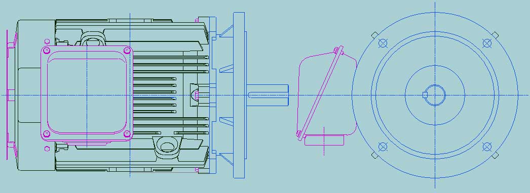 日立　三相　全閉外扇　フランジ取付　モータ　VTFOA-LKK-7.5kW-4P-400V　　写真は参考例です。