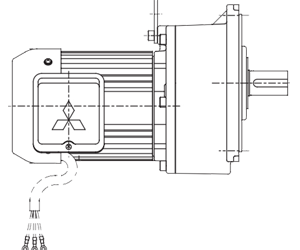 三菱電機ギヤードモータ　GM-DPF 1.5kW 1/120　平行軸　フランジ取付　ブレーキなし　三相200V級