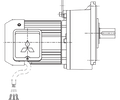 三菱電機ギヤードモータ　GM-DFB 0.4kW 1/40-屋外　平行軸　フランジ取付　ブレーキ付　三相200V級