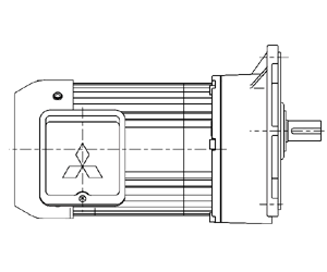 三菱電機ギヤードモータ　GM-SF 0.1kW 1/450　平行軸　フランジ取付　ブレーキなし　三相200V級