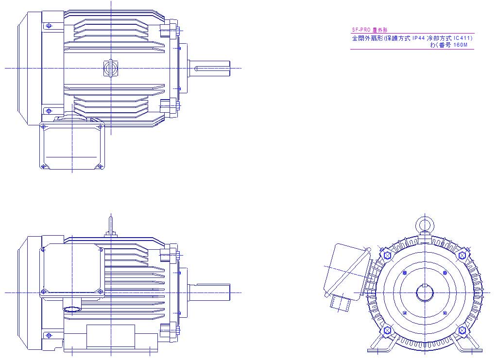 三菱　三相　全閉外扇　脚取付　モータ　SF-PRO-7.5kW-6P-200V　　
