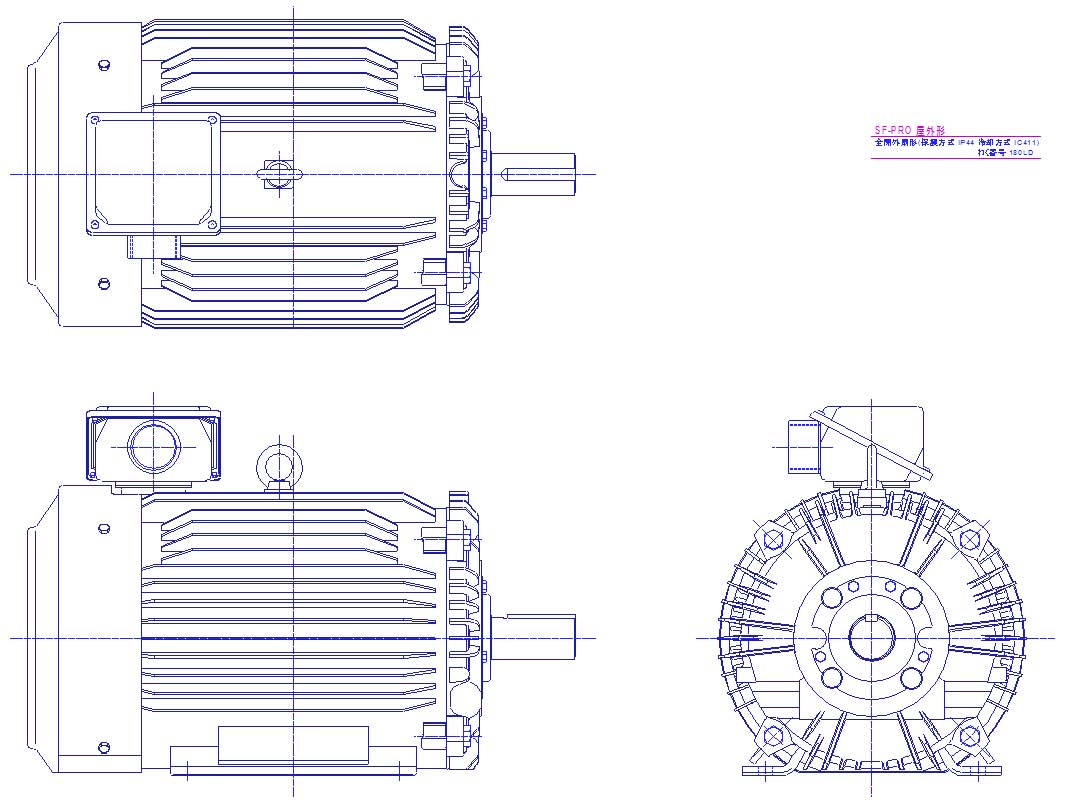 三菱　三相　全閉外扇　脚取付　モータ　SF-PRO-22kW-6P-200V　　