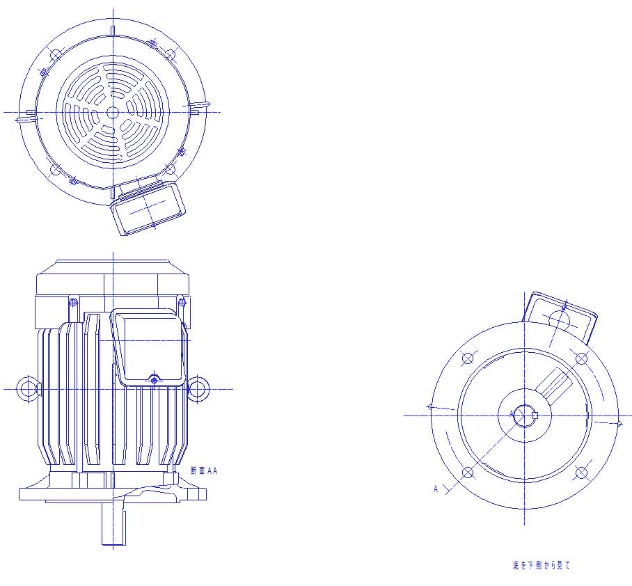 三菱　三相　全閉外扇　フランジ取付　モータ　SF-PRV-2.2kW-4P-200V　　