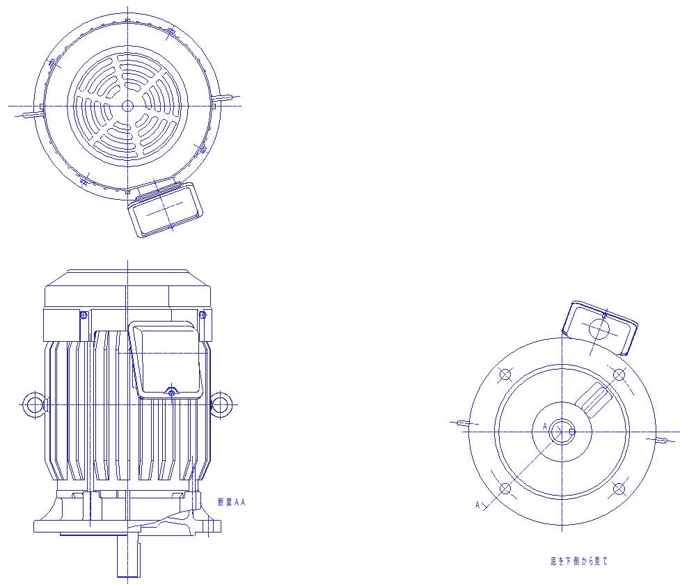 三菱　三相　全閉外扇　フランジ取付　モータ　SF-PRV-3.7kW-4P-400V　　