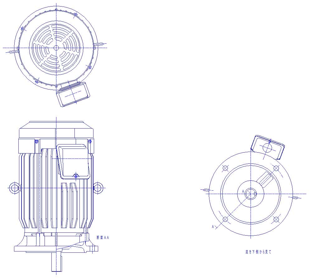 三菱　三相　全閉外扇　フランジ取付　モータ　SF-PRV-2.2kW-6P-400V　　