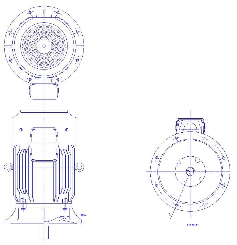 三菱　三相　全閉外扇　フランジ取付　モータ　SF-PRV-55kW-2P-200/400V　