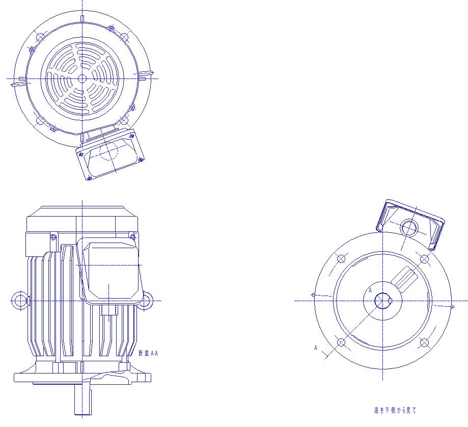 三菱　三相　全閉外扇　フランジ取付　モータ　SF-PRVO-2.2kW-4P-200V　　