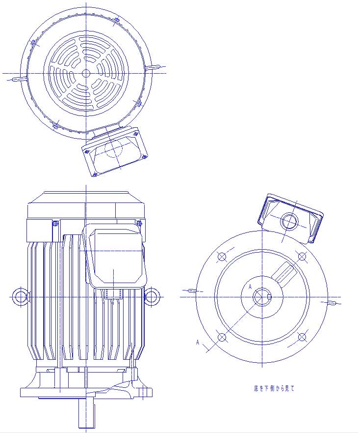三菱　三相　全閉外扇　フランジ取付　モータ　SF-PRVO-2.2kW-6P-200V　　