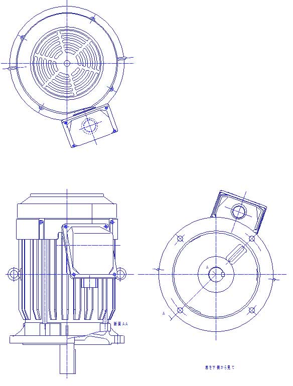 三菱　三相　全閉外扇　フランジ取付　モータ　SF-PRVO-5.5kW-2P-200V　　