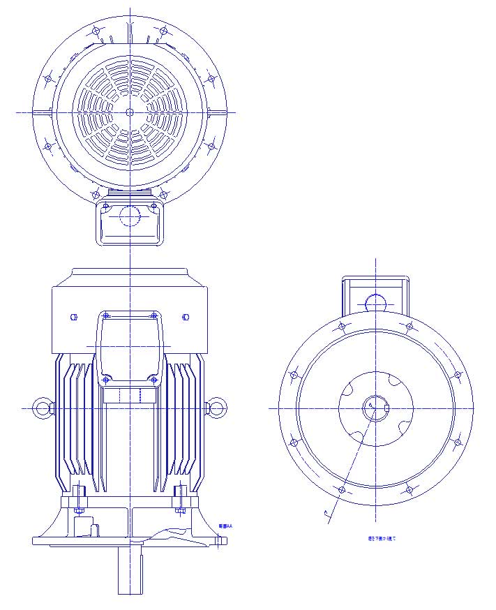 三菱　三相　全閉外扇　フランジ取付　モータ　SF-PRVO-55kW-4P-200/400V　