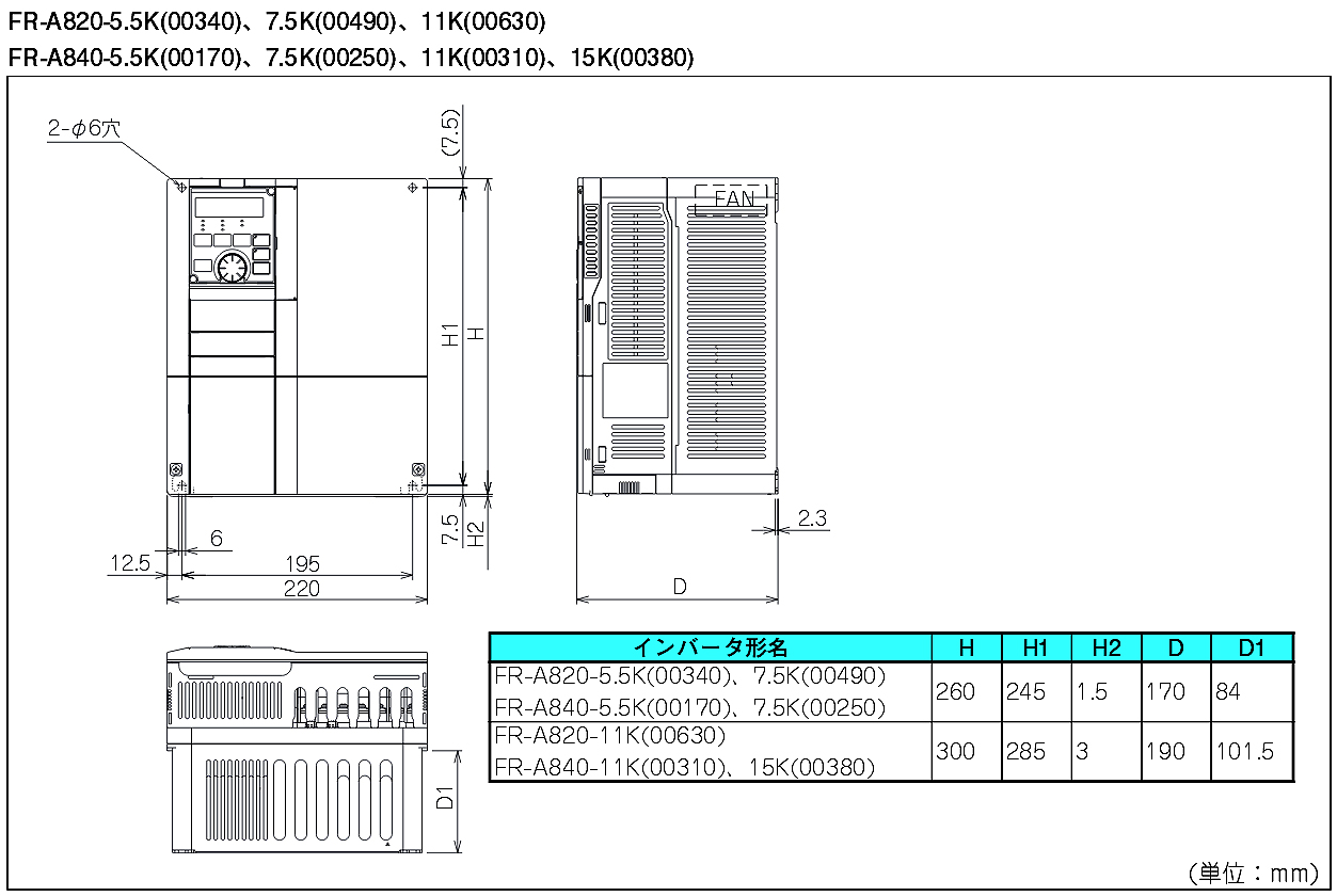 FR-A820-7.5K三菱・日立・東芝・富士・安川のインバーター販売/新興