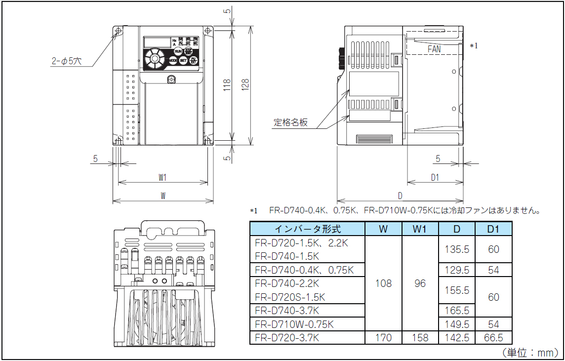30000円 当店一番人気 三菱電機 インバータ 4台セット FR-D720-0.2K