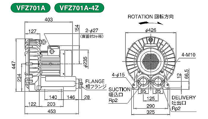 テラル　リングブロワＶＦＺ−Ａ型 VFZ601A≪お取寄商品≫ - 5